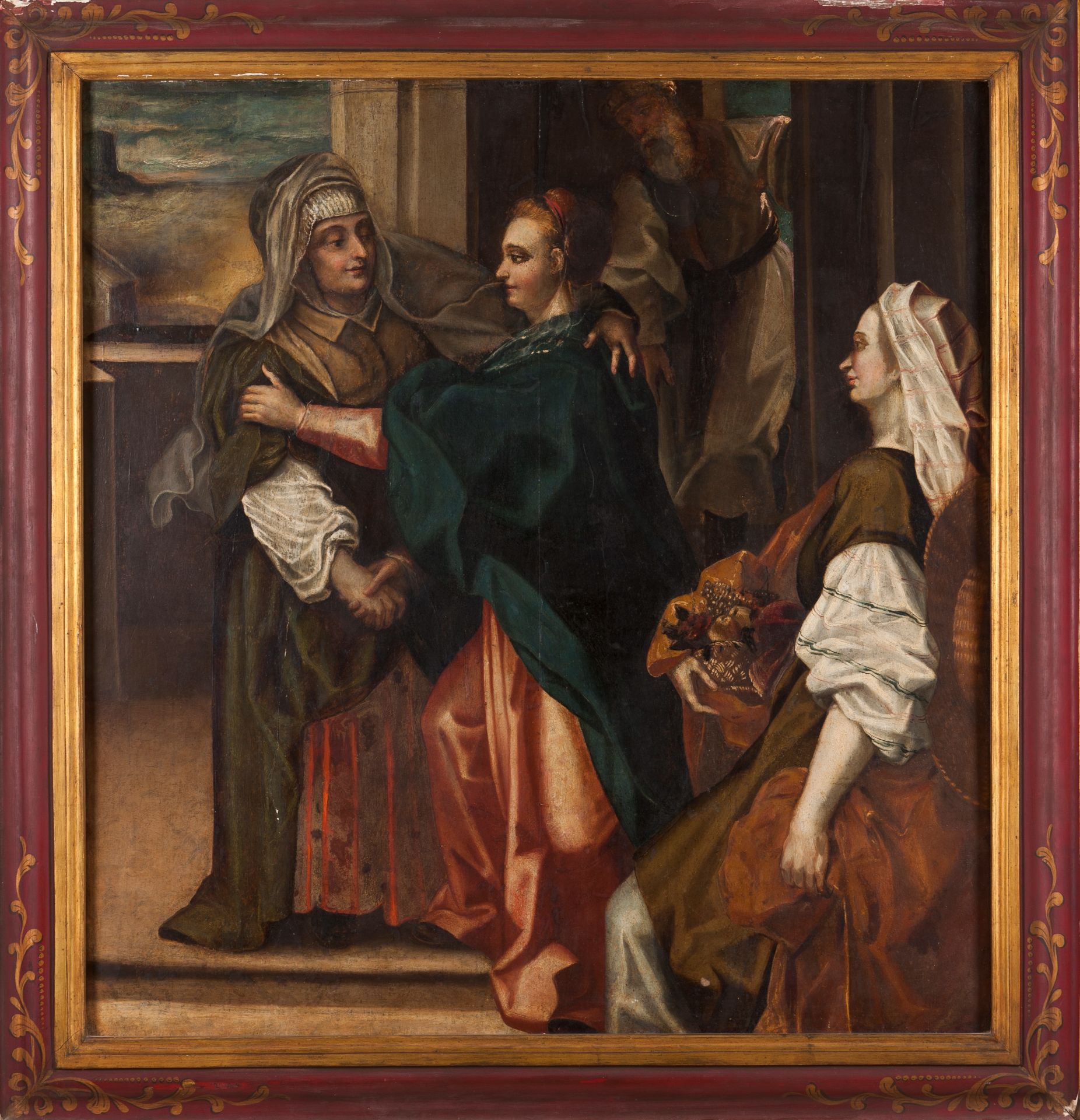 Portuguese school, 16th / 17th centuryThe Visitation of the Virgin to Her cousin, Saint Elizabeth