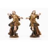 A pair of SeraphimCarved, gilt and polychrome sculptures Portugal, 18th century (minor losses)
