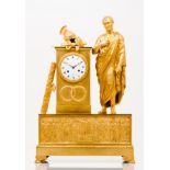 An Empire clockGilt bronze With Roman emperor sculpture decoration Marked "Kinable Palais Royal"