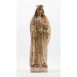 Saint AgnesCarved wooden sculpture Remnants of polychrome decoration France, 18th centuryHeight: 136