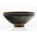 A bowl Stoneware Black glazed of five reddish-brown blots Jin/Yuan dynasty, 12th / 13th