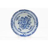 A scalloped deep plateChinese porcelain Blue and white floral decoration Qianlong reign (1736-