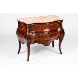 A Louis XV style commodeRosewood, jacaranda and satinwood veneer Bronze applied elements and handles