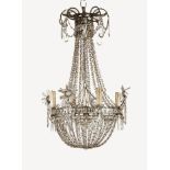 A D.Maria chandelierGlass and crystal Four branches (fitted for electricity; minor losses and