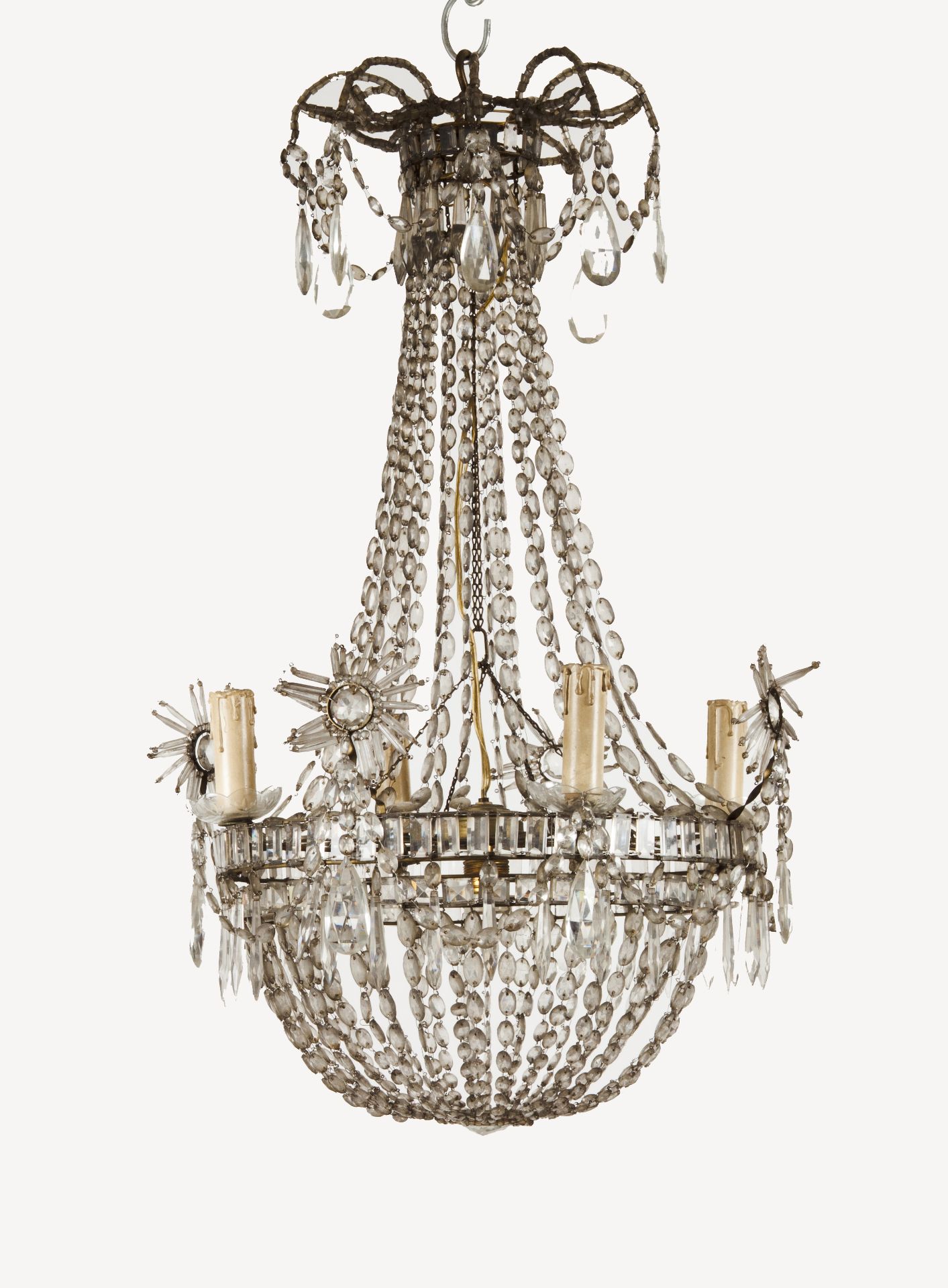 A D.Maria chandelierGlass and crystal Four branches (fitted for electricity; minor losses and