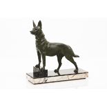 A dogPatinated bronze sculpture France, 20th century41x41x14 cm