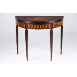 A D.Maria games tableSolid and veneered rosewood and other timbers Marquetry decoration with musical