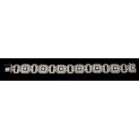 Na Art Deco braceletSilver Geometric links set with 7 antique brilliant cut diamonds totalling (