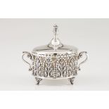 A sweet meats dishPortuguese silver Body of pierced palms decoration, volute handles of foliage