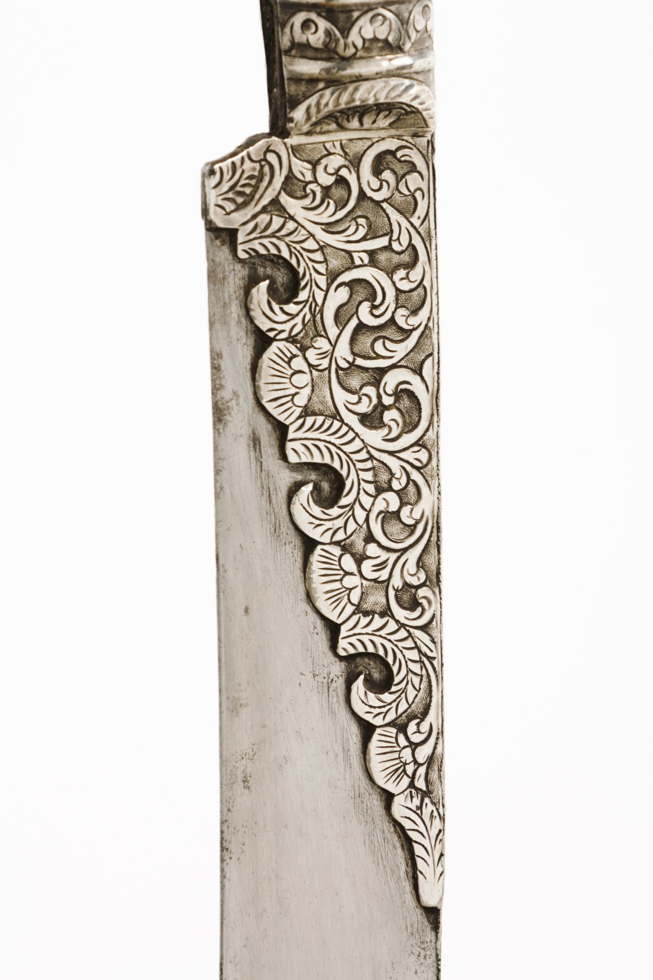 An Ottoman iataghanOttoman silver Camel bone hilt of scalloped and raised applied silver - Image 6 of 6