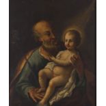 Portuguese school, 18th centurySaint Joseph with the Child Jesus Oil on copper32,5x27 cm