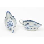 A pair of sauce boatsChinese export porcelain Floral blue and white decoration of scalloped rim