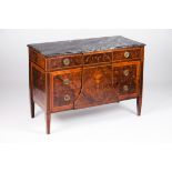 A D.Maria style chest of drawersRosewood, jacaranda and satinwood marquetry decoration Two long