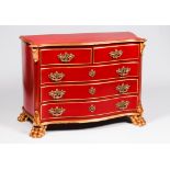 A D.João V style chest of drawersPainted and gilt wood Two short and three long drawers Portugal,