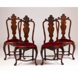 A set of four D.José (1750-1777) chairsBrazilian Mahogany Scalloped backs, carved rails, legs and