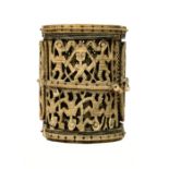 Owo/Yoruba braceletIn african ivory Hollow and relieved decoration with geometric motifs and an