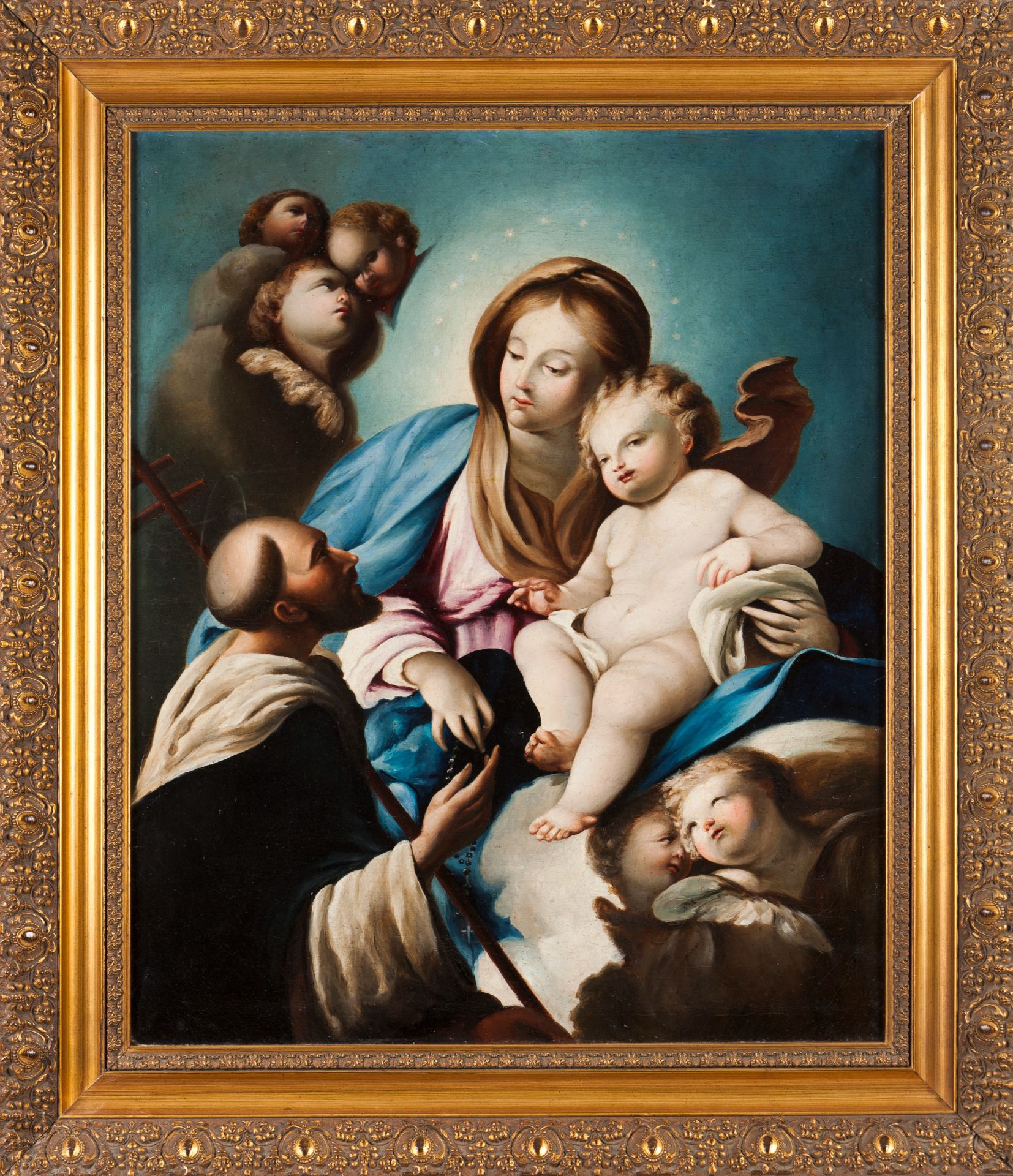 Italian school, 18th / 19th centuryThe Virgin of the Rosary Oil on canvas84x70 cm
