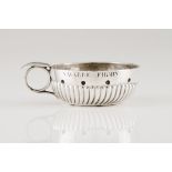 A wine tasterFrench silver Fluted and raise half spheres decoration French assay-mark "Tête de