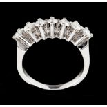 A memory ringGold Set with 7 brilliant cut diamonds totalling (ca. 0.60ct) Ram hallmark 750/1000 and