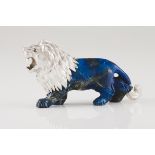 A Luiz Ferreira lionLapis-lazuli sculpture with applied engraved and chiselled elements Rabbit