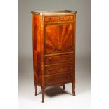 A Louis XVI style secretaire à AbattantSatinwood and other woods veneered With four drawers and