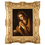 Flemish school, 17th centuryMary MagdaleneOil on boardruAntwerp Guild of Saint Luke marksCarv