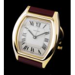 A Must de Cartier table clockGold plate and enamel Quartz movement in motion In the original