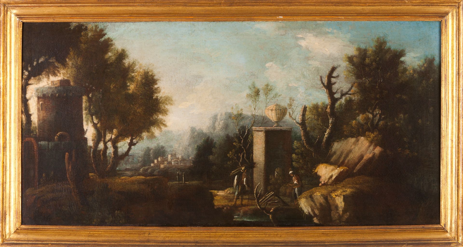 French school, 18th / 19th centuryA pair of landscapes Oil on canvas49,5x102 cm