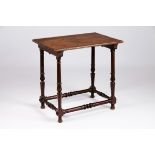 A small side tableBrazilian mahogany Turned legs and stretchers Portugal, 17th century75x78x53 cm