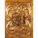 A carved wooden fragmentCarved and gilt wood of foliage motifs decoration Portugal, 18th century (