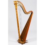 A Symphonic harp, Sebastian ErardMaple wood Carved and gilt decoration Fluted column and crown/