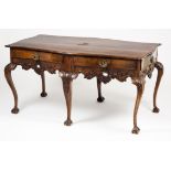 A D.João V style centre tableChestnut and walnut Two drawers simulating six Scalloped and pierced