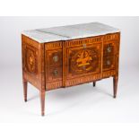 A D.Maria style chest of drawersRosewood, jacaranda and satinwood marquetry decoration Two long