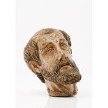 A head of a saintTerracotta sculpture Polychrome decoration Europe, 17th century (small losses and