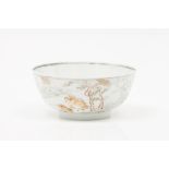 A bowl Chinese export porcelain "Grisaille" and iron-oxide decoration of landscape with cattle