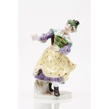 A Meissen figurine"Bavarian Dancer" Hugo Spieler model, nr. Q190u, ca. 1887 Meissen porcelain