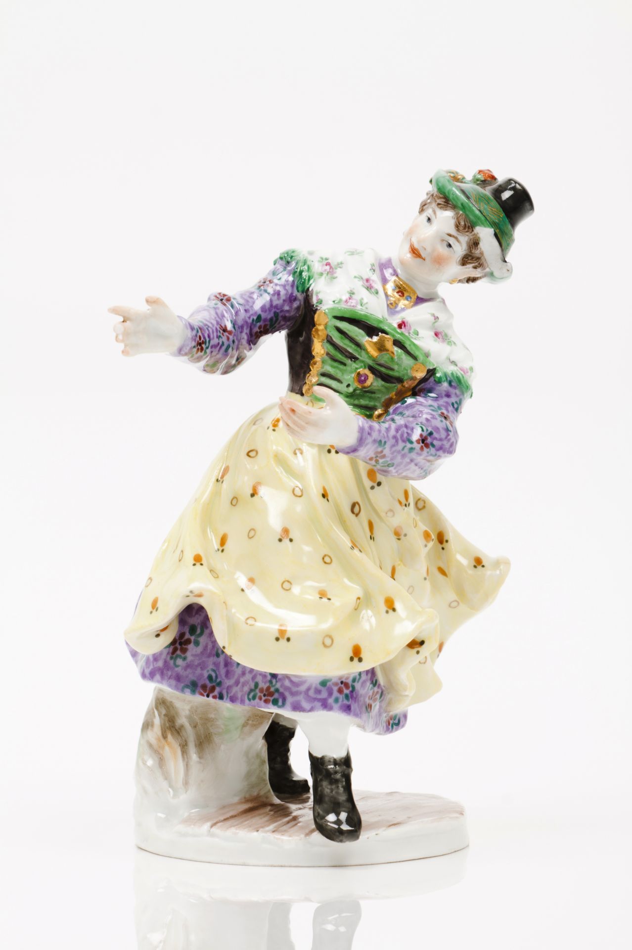 A Meissen figurine"Bavarian Dancer" Hugo Spieler model, nr. Q190u, ca. 1887 Meissen porcelain