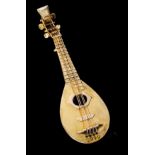 A broochGold, 19th century Lute shaped Mosquito hallmark 800/1000 (1887)6,2x2,1 cm7.4 g