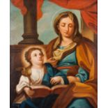 Portuguese school of the 18th centurySaint Anne teaching Our Lady to read Oil on canvas (