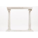 A classical style fireplaceWhite marble Europe, 20th century (signs of wear, minor losses and