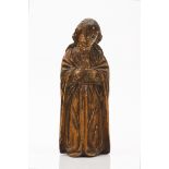 The Virgin MaryCarved Indo-Portuguese wooden sculpture Remnants of polychrome decoration India, 17th