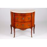 A small Louis XVI style demi-lune commodeSmall Louis XVI style demi-lune commode Solid and