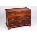 A D.Maria style chest of drawersVarious timbers Three long drawers and yellow metal hardware 20th
