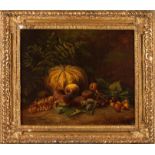 European school, 20th centuryA Still Life with pumpkin and fruits Oil on canvas 47x55 cm