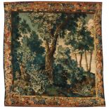 A "verdure" tapestryWool and silk Depicting a green landscape Fruits and flower borders Flanders,