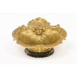 An Art Nouveau ring standChiselled bronze depicting a boy's head Marked F.Barbedienne Marble stand