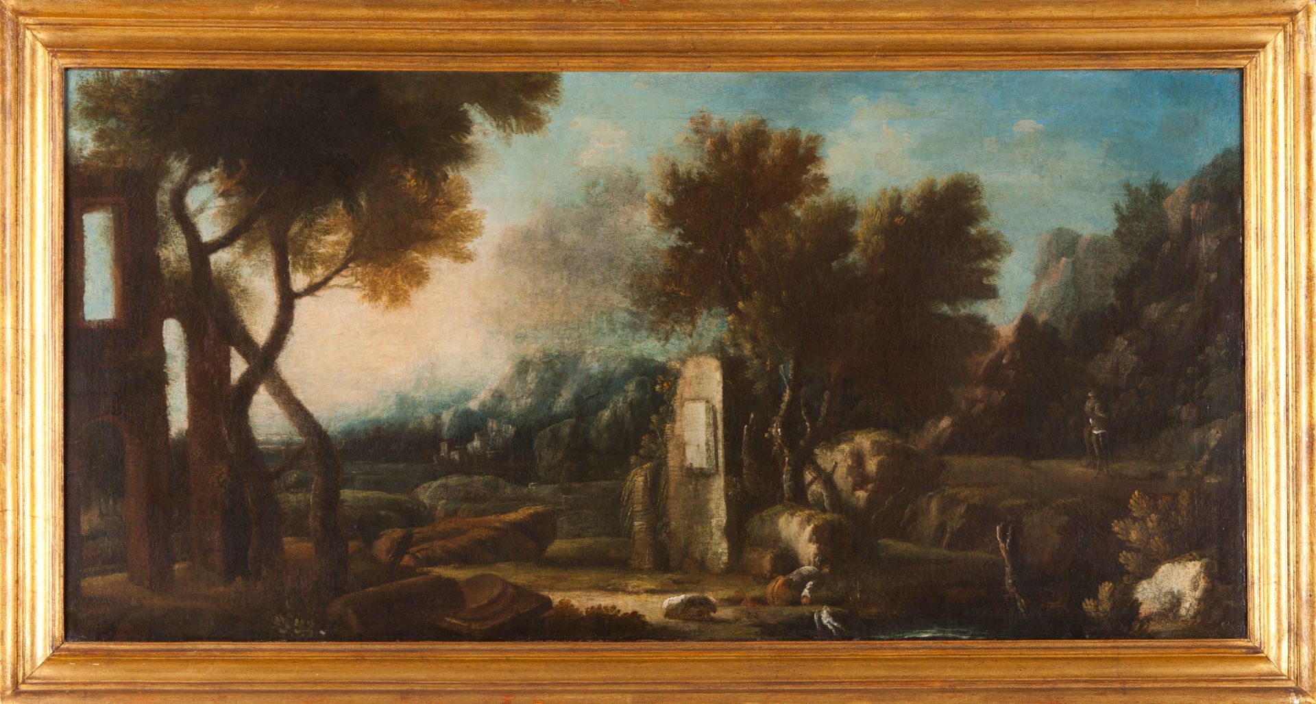 French school, 18th / 19th centuryA pair of landscapes Oil on canvas49,5x102 cm - Bild 2 aus 2