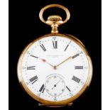 A Patek Philippe Chronometro GondoloGold 750/1000 pocket watch White enamelled dial of Roman