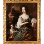 Circle of GODFREY KNELLER (1646-1723)English school, 17th century Portrait of a lady with child a