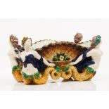 A flower bowl, Thomas Sergent (ca.1830-ca.1890)Faience Moulded and polychrome mermaid decoration